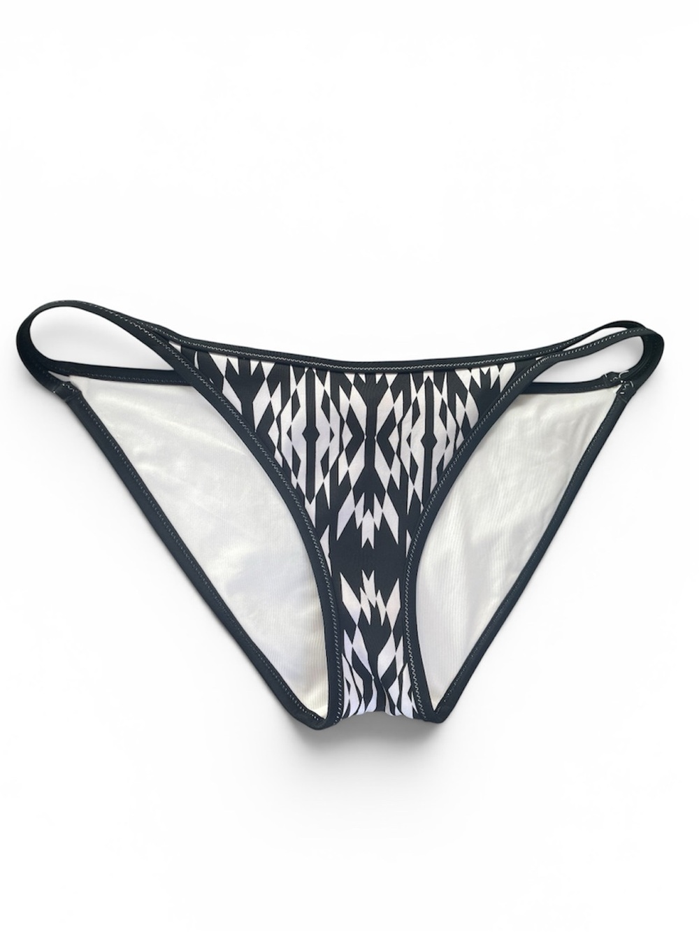 Victoria's Secret Swim Women’s Black White Neoprene Triangle Bikini Bottoms SZ L